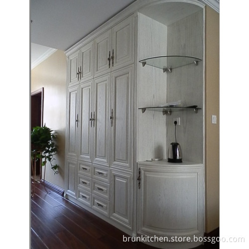 Solide Wood Open Shelf Corner Cabinet